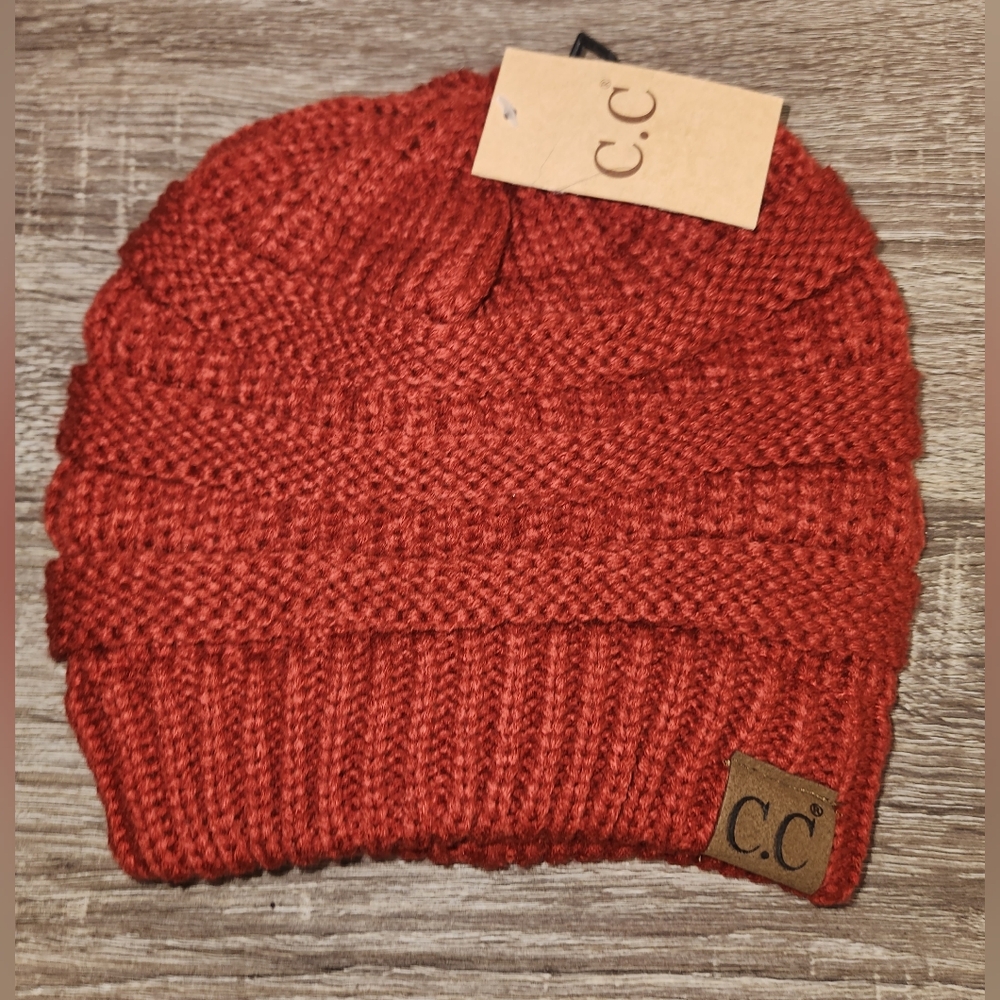 C.C Women Unisex Trendy Chunky Soft Ribbed Cable Knit Skull Cap Beanie Hat.
